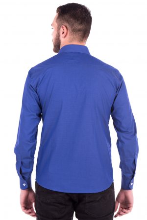 Camisa Slim Fit Falklands ML - Navalhada Azul Intenso