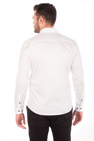 Camisa Slim Fit Argali Falklands ML - Branco Liso