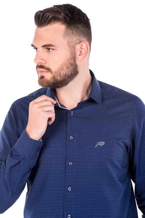 Camisa Slim Argali Kauai Azul One (detalhe)