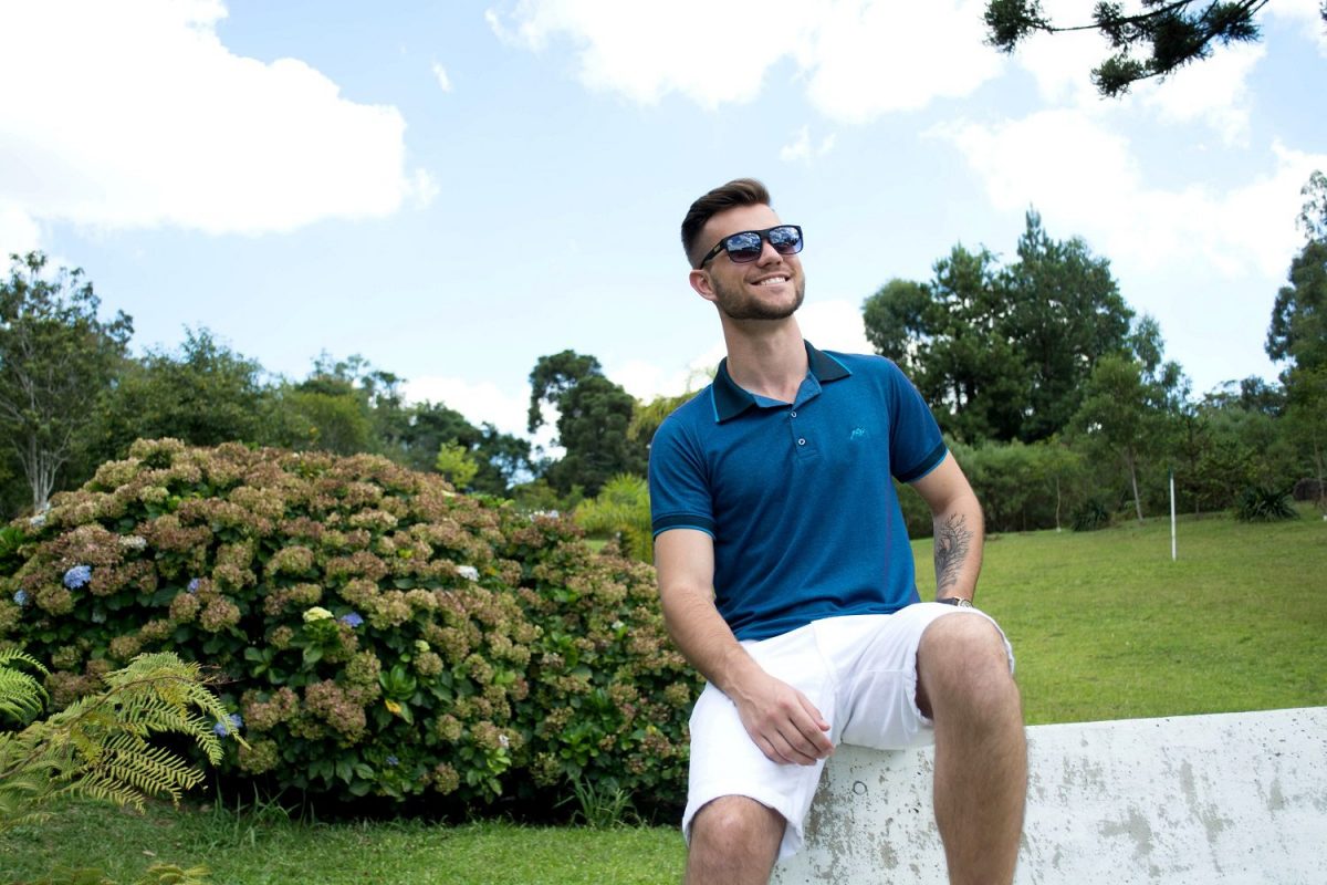 Polo Argali Casual Fit Azul Oceano (externa 2)