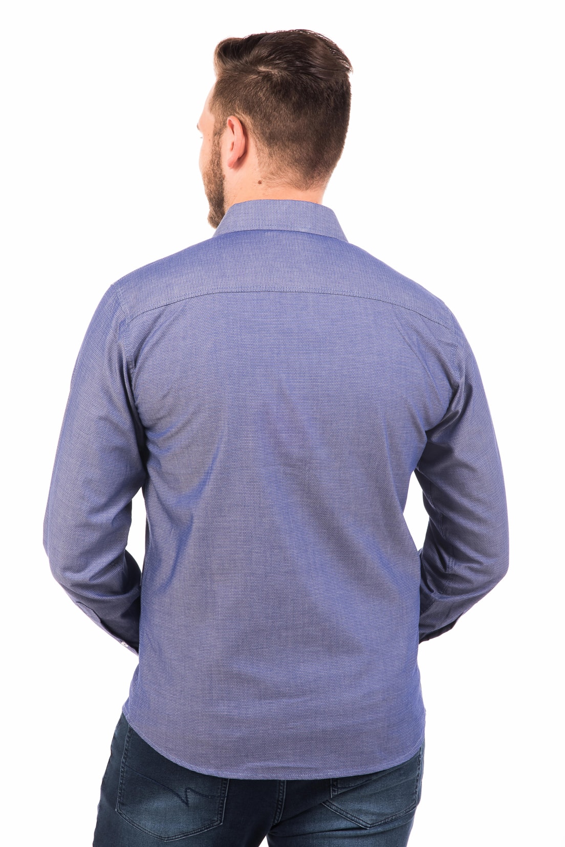 Camisa Slim Fit Argali Falklands ML - Azul Life (costas)