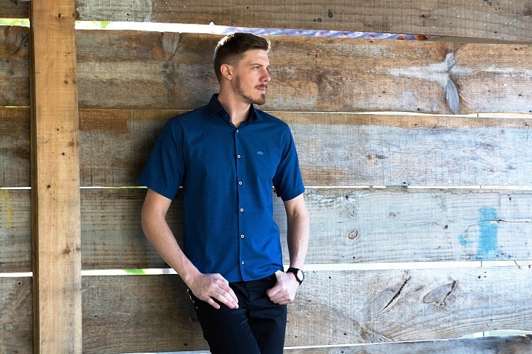 Camisa Manga Curta Argali Falklands Azul Real (externa)