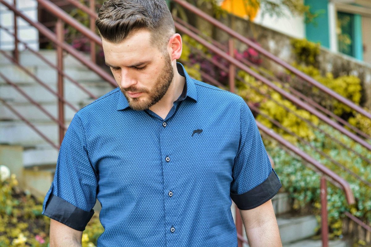 Camisa Manga 3-4 Argali Falklands Azul Quad