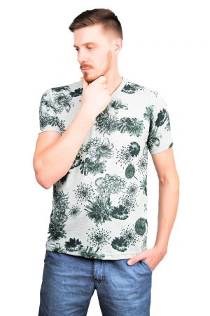 Camiseta Argali Altai Floral Verde (lado)